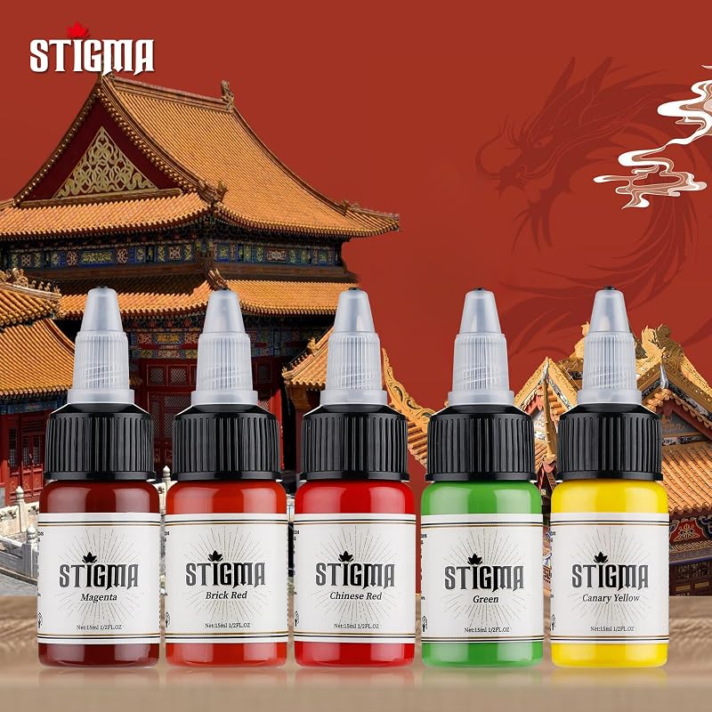 Stigma Classical 14-Piece Tattoo Ink Color Set 15ml - 1/2 OZ Bottles, Variation: 14-Classical Color