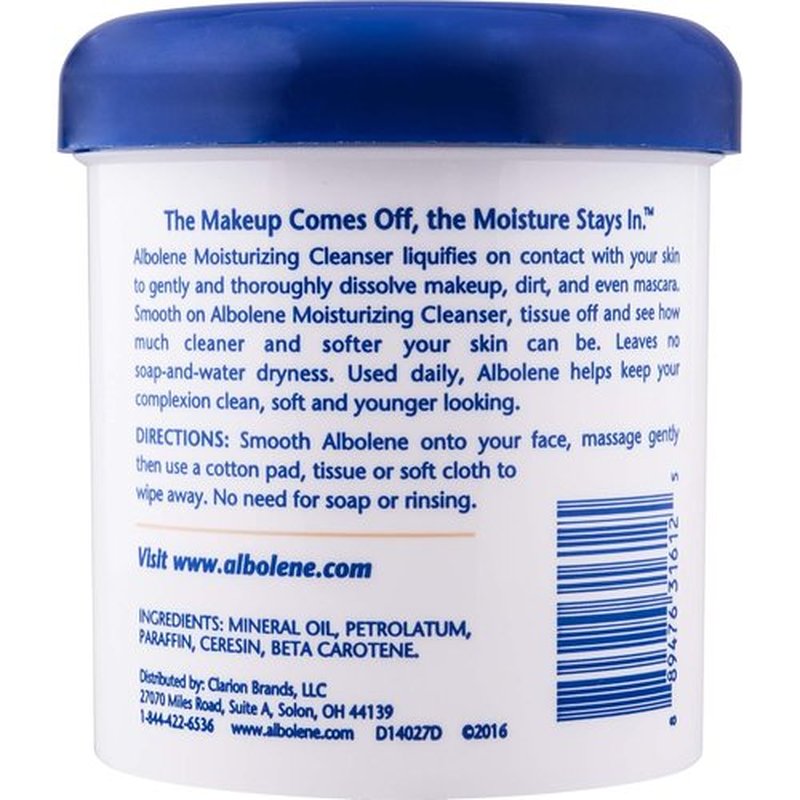 Albolene Moisturizing Cleanser & Makeup Remover Balm - Fragrance-Free Facial Cream for Cleansing & Hydration - Multi-Use Skincare for All Skin Types - No Harsh Chemicals