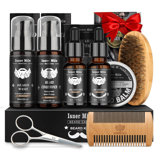 Comfy Mate Beard Kit for Men Grooming and Care: with Beard Shampoo & Conditioner Oil and Balm Brush Comb Scissors, Father's Day - Christmas - Birthday Gifts for Men Stocking Stuffers for Him Husband