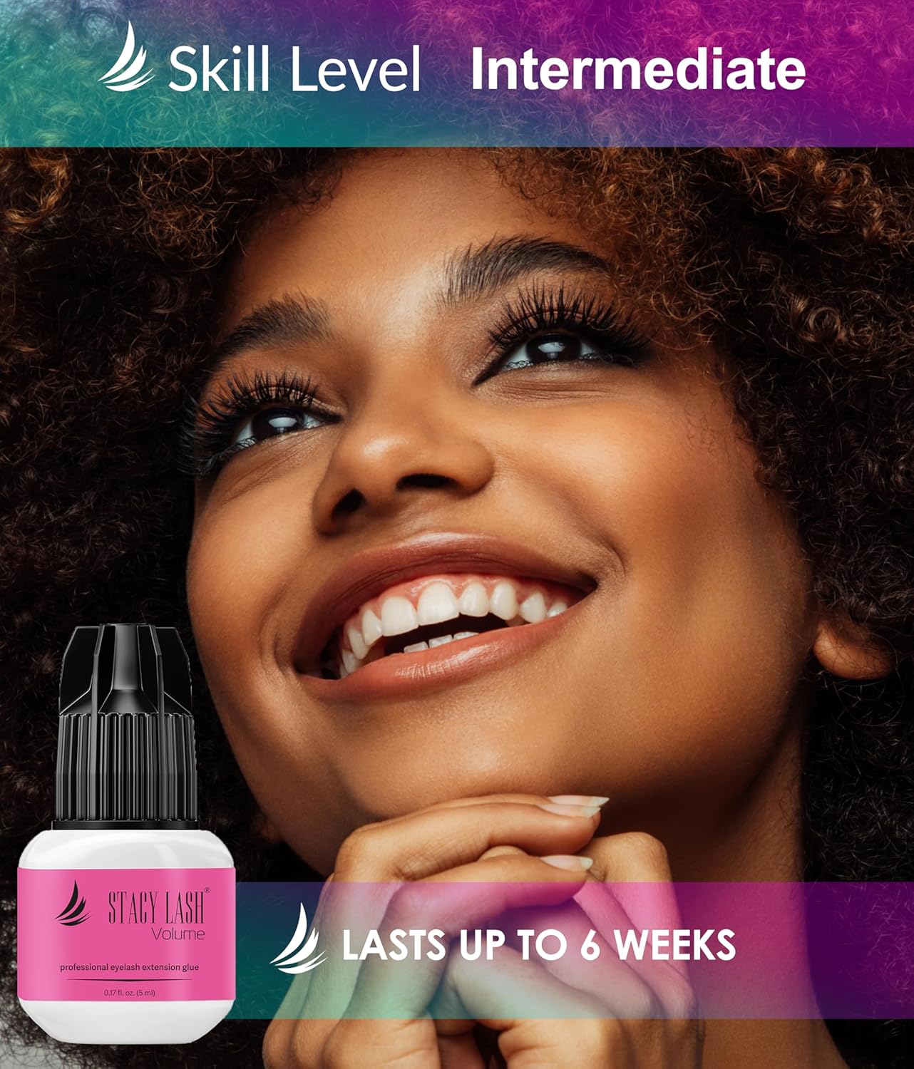 Stacy Lash Volume Eyelash Extension Glue - 0.17fl.oz, 3-4 Sec Dry, 6 Weeks Retention