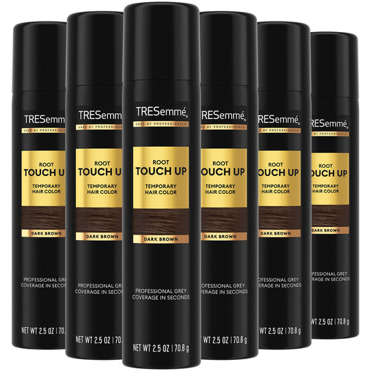 TRESemme Root Touch Up Spray, Dark Brown - Temporary Hair Color for Hair Root Touch Up - Dark Brown - Aerosol - Cruelty Free - 6 Pack of 15 Ounce