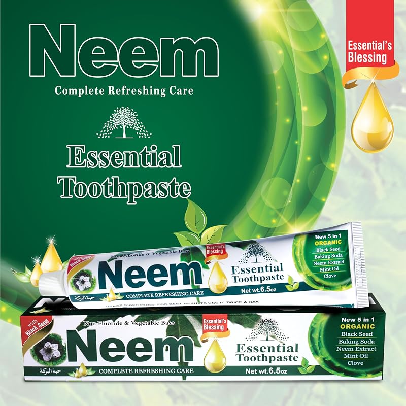 Neem Essential Toothpaste 6 Pack – 5-in-1 Fluoride-Free Toothpaste