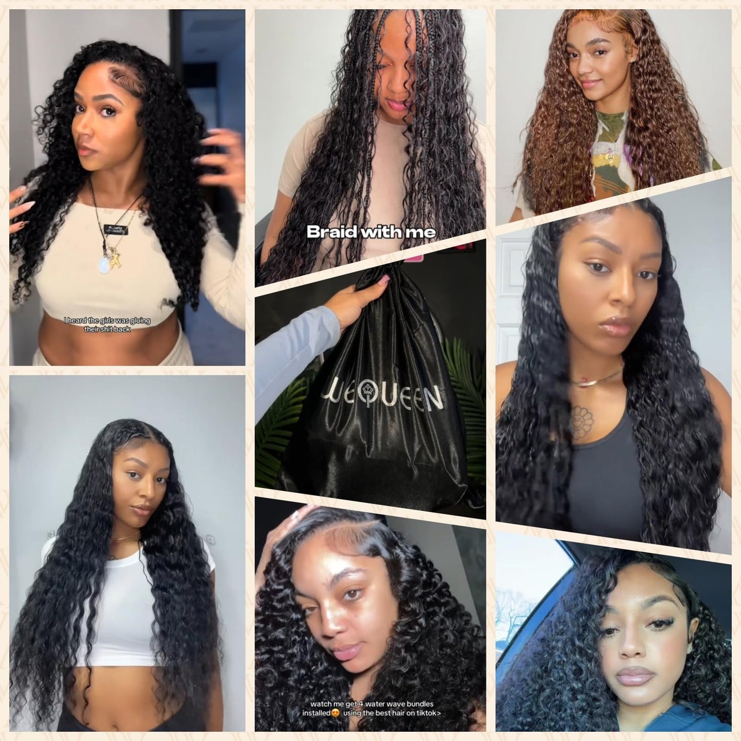 Wequeen 16A Burmese Curly Human Hair Bundles 14 16 18 Inch 100% Unprocessed Brazilian Virgin Hair Quick Weave Bundles Human Hair Extensions Real Human Hair, Natural Black