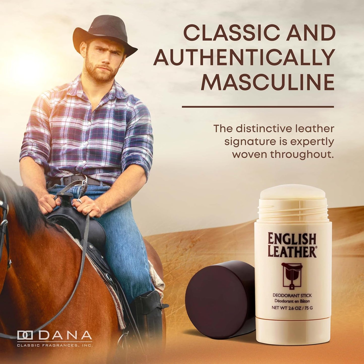 English Leather Men's Deodorant - Classic Citrus & Woody Scent, Long-Lasting 2.6 Oz