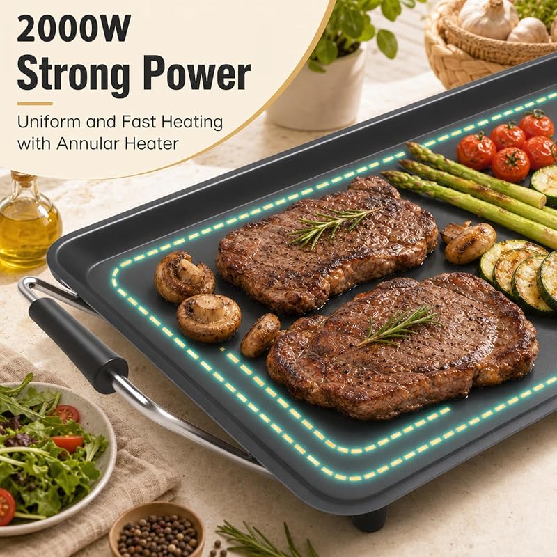 DORTALA 35" Extra Large Electric Griddle 2000W Nonstick Surface