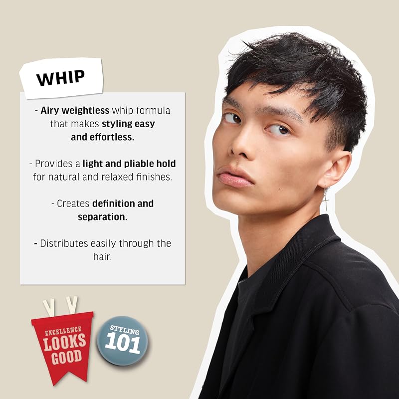 Whip Styling Cream for Men — Light Hold, Natural Shine, 3 oz