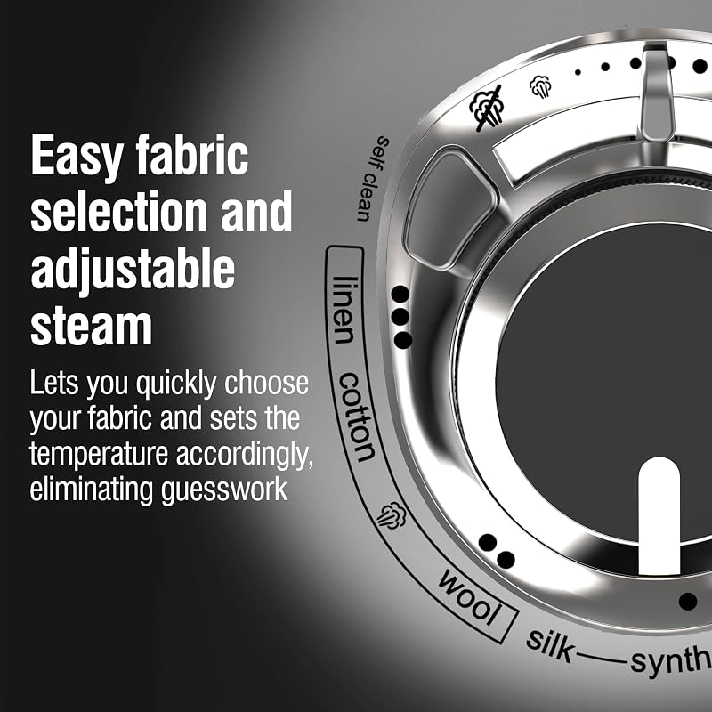 CHI 1700W Steam Iron for Clothes with Titanium-Infused Ceramic Soleplate - Retractable Cord, Black & Titanium