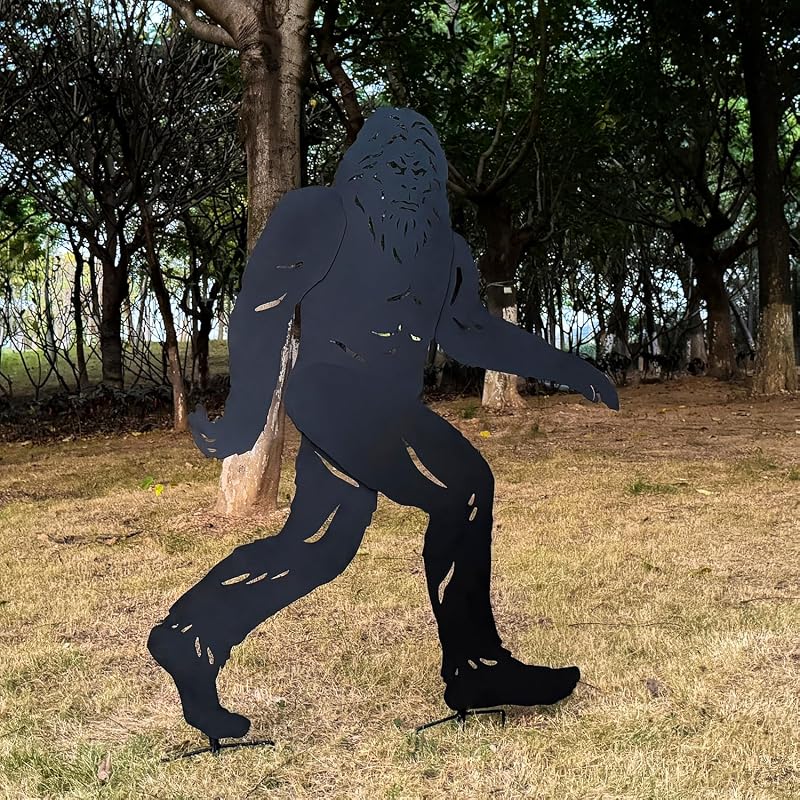 4ft Bigfoot Metal Outdoor Decor – Bigfoot Silhouette Garden Stake