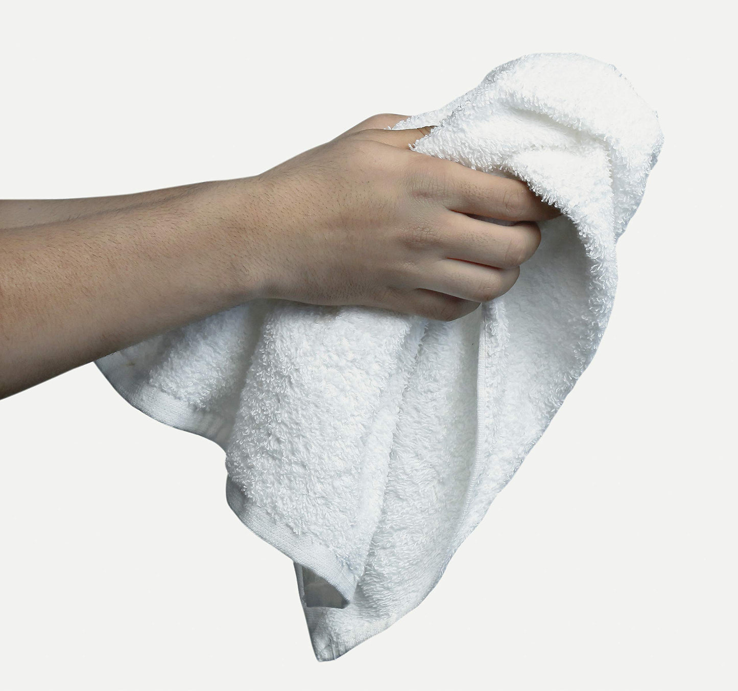 BIOLINEN Cotton Washcloth Towel Set, 12"x12", Pack of 24, Ultra Soft, 100% Cotton, Multi-Purpose Rags (White, 12 x 12-24 Pack)