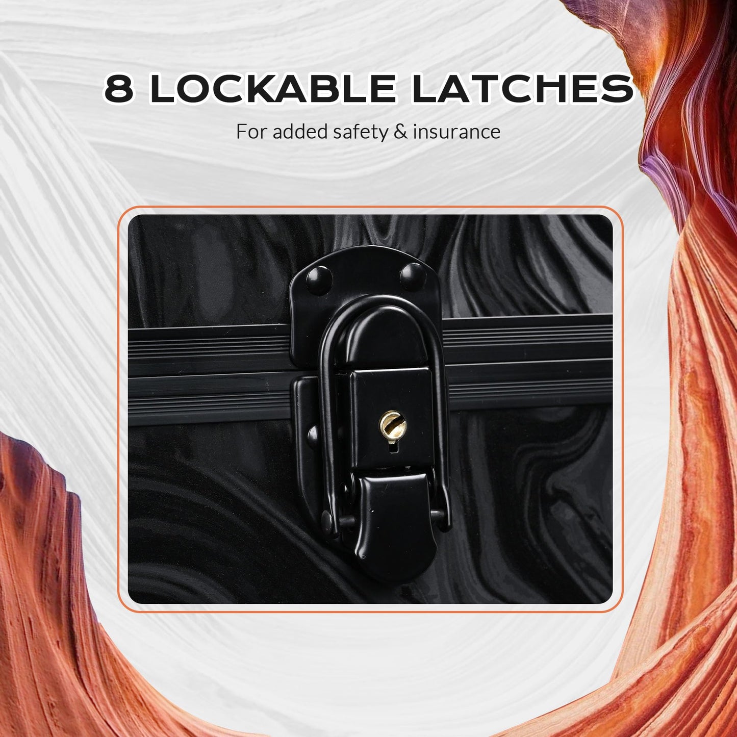 BYOOTIQUE Rolling Makeup Train Case on Wheels 4in1 Cosmetology Profesional Travel Cosmetic Bag Lockable Organizer Box for Hairstylist Artist Nail Beauty Salon Barber,CoyoteButtes Shadows