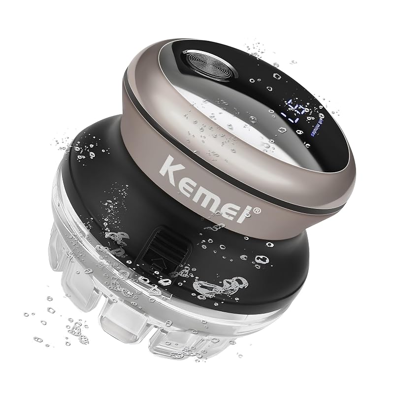 KEMEI Hair Clipper for Men – Silvery Automatic Self-Serve Trimmer, 60 Min USB