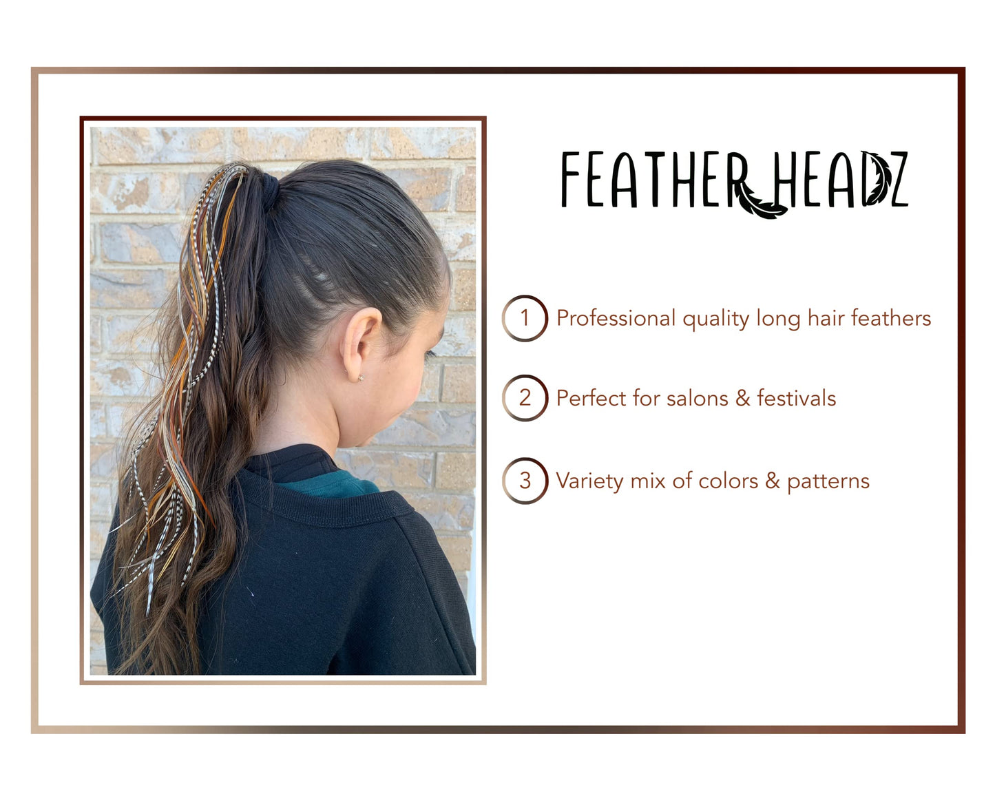 21 Natural Color Hair Extensions – 9”–14” Long – DIY Rooster Kit with 20 Micro-Link Beads – 100% Real Feathers – Eye-Catching Boho Style