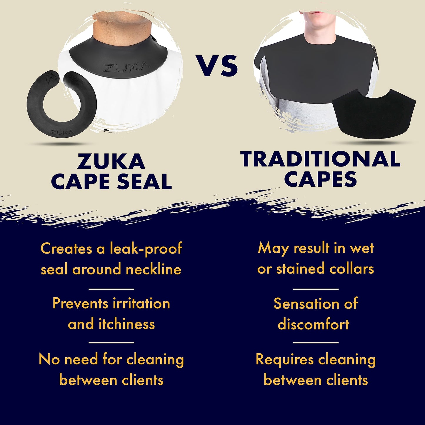 ZUKA Original Cape Seal - Ultimate Neckline Protection - Dry, Comfortable, Sanitary and Safe Choice for Salons (Blue)