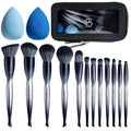 Makeup Brush Set with Sponges – 12 Professional Brushes & 2 Latex-Free Sponges