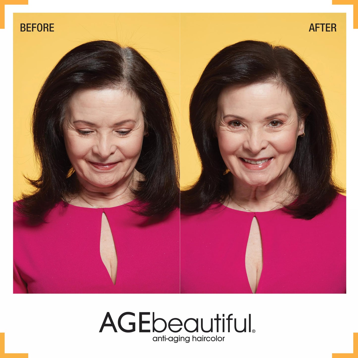 AGE beautiful Root Touch Up Hair Color Spray | Touch-Up Gray Concealer | Temporary Cover Up | Adds Volume & Covers Thinning Patches | Water, Sweat, Stain Resistant | Medium Brown | 2 Fl Oz