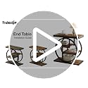 Tribesigns End Table for Living Room - Rustic Brown 4-Tier Narrow Side Table with Storage Shelves
