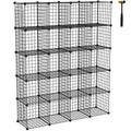 C&AHOME 20-Cube Wire Storage Organizer - Black with 20 Cubes