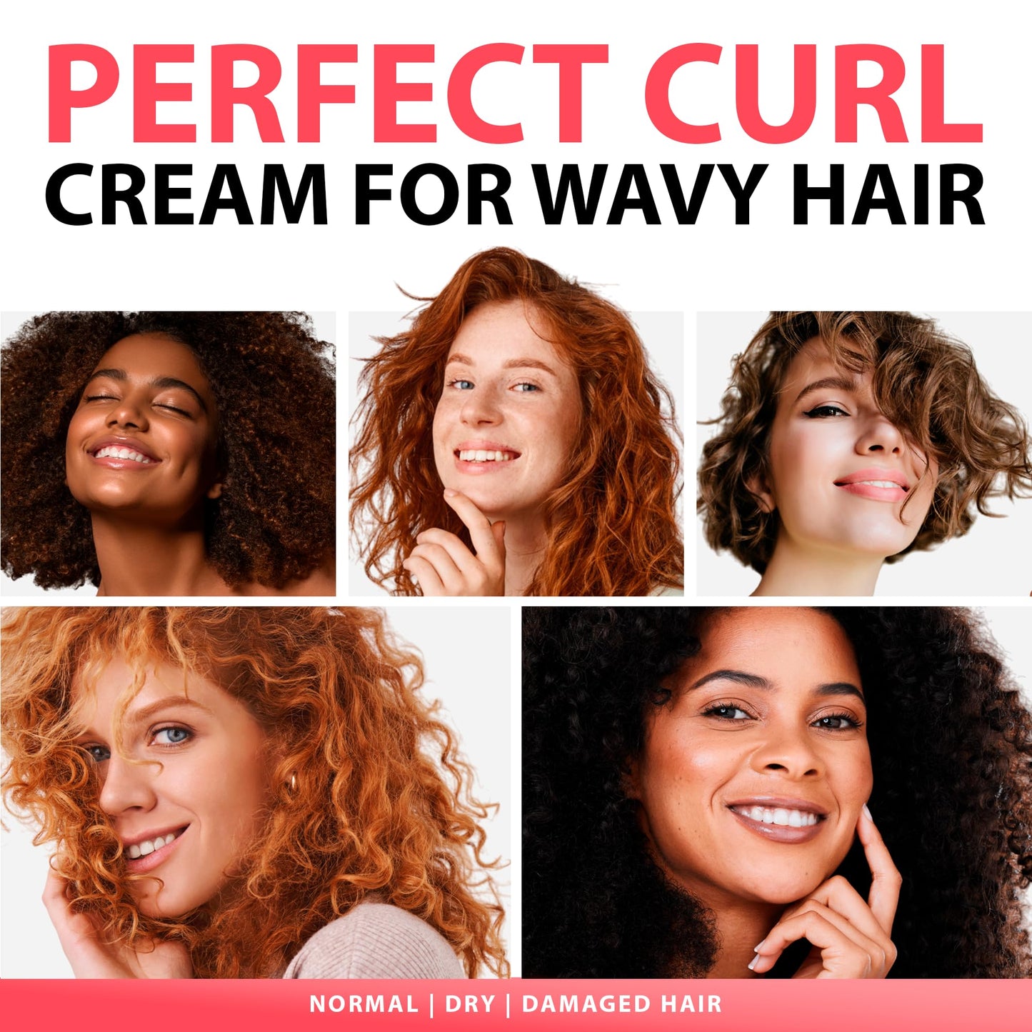 Curl Cream – Lightweight Leave-In Curl Defining Cream for Curly & Wavy Hair, Anti-Frizz Moisturizer and Curl Activator Texturizer with Macadamia and Argan Oil, 8.1 fl oz