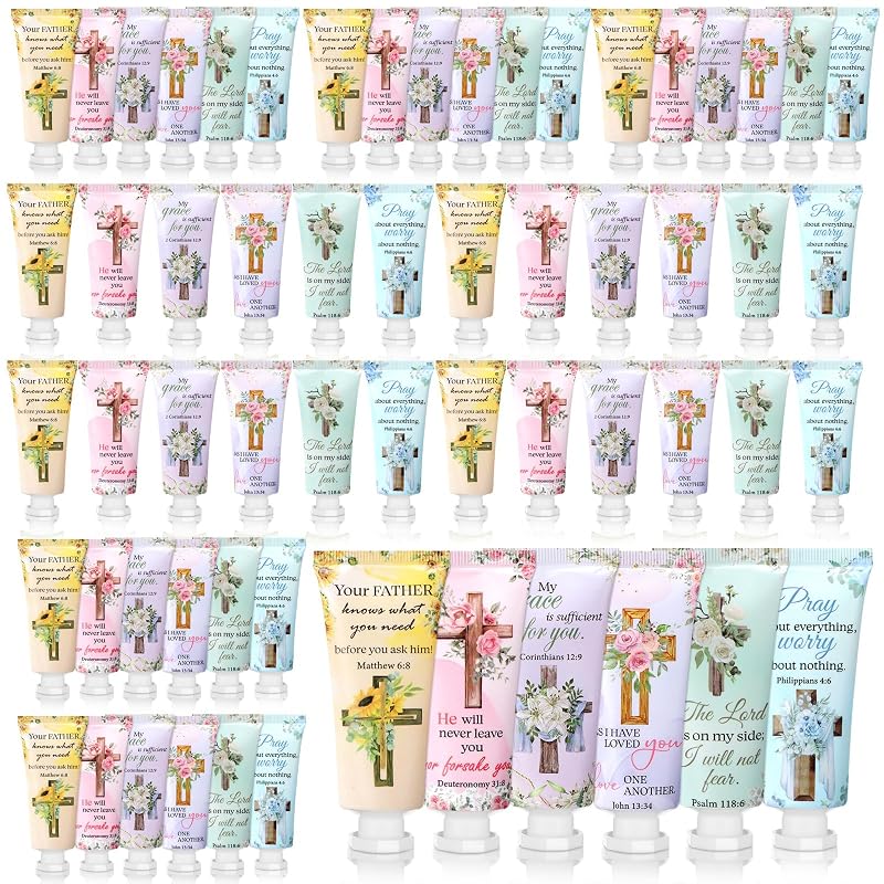 72 Pcs Christian Hand Cream Gift Set - Bible Verse Lotions for Women | 6 Scents