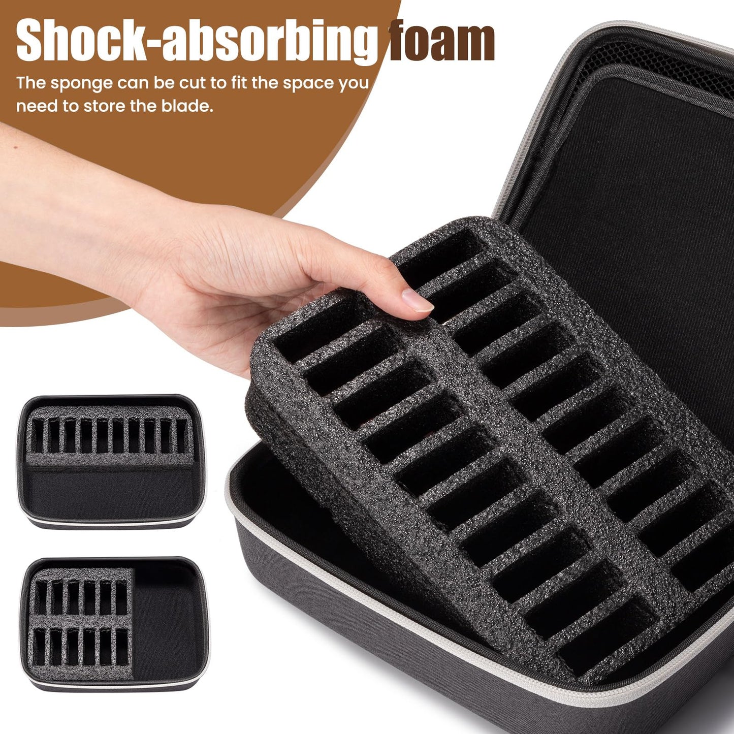 Noverlife Hair Clipper Guard Blades Holder Case, Barber Guard Storage Bag for 20 Metal Blades Hard Storage Travel Case