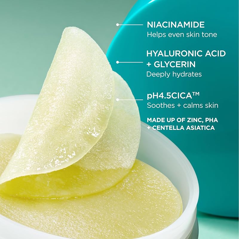 A-CICA365 Cooling Toner Pads pH 4.5 - 60 Cushioned Relief Pads for Sensitive Skin