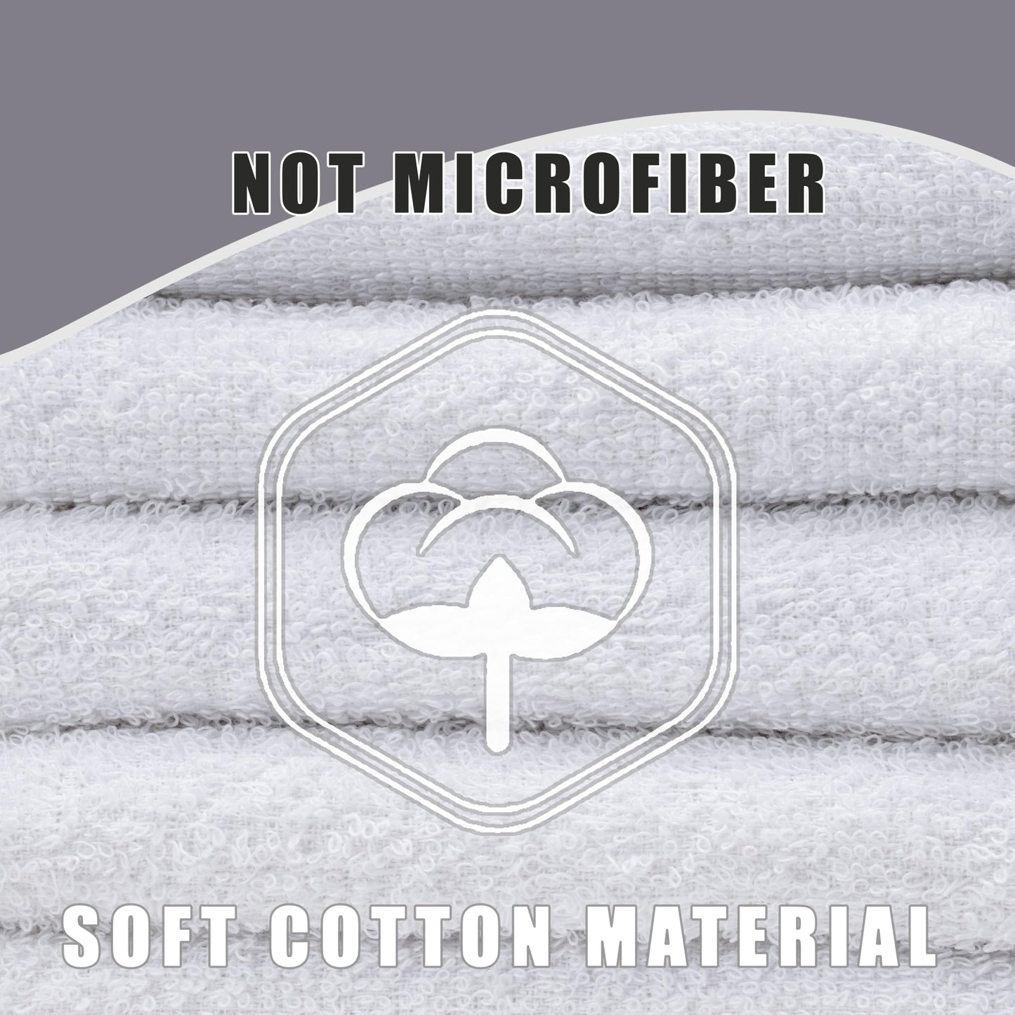 Textila Terry Wash Cloths – Pack of 10, White, 12x12 Inches – Soft, Absorbent & Multipurpose Cotton Washcloths for Face, Hand, Bath, Kitchen, Spa, Gym & Hotel Use