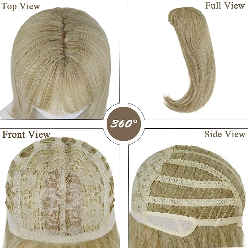 Blonde Long Wig with Bangs for Women - Misa Amane Style Cosplay (Variation: Blonde)