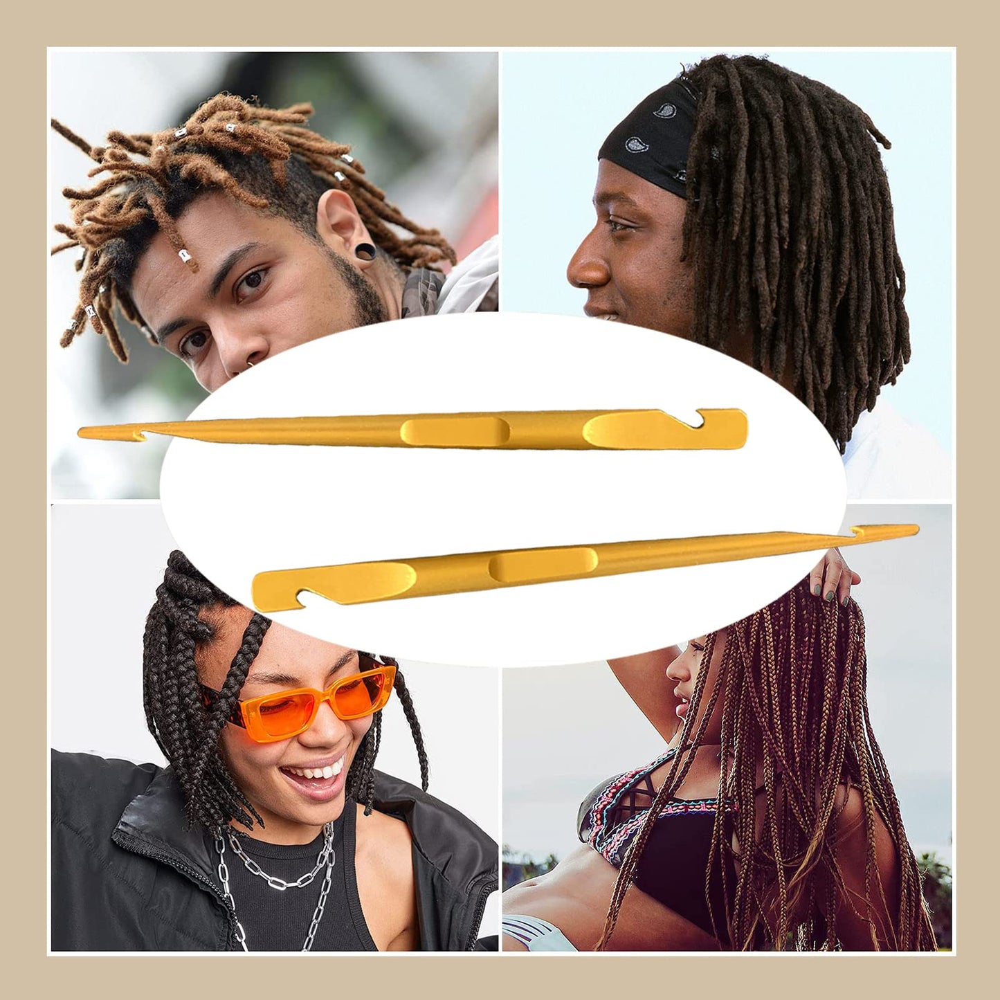 2PC Interlocking tool， for locs Microlock Retighten Tools Effortless for Dreadlocks and Sisterlocks Hairstyles Needles Sister Loc Dreadlock Interlocking Instant Locs Nappy Locs Wick Tool for Dreads