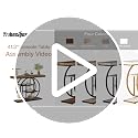 Charcoal Black Industrial Console Table with Circle Base, 4-Tier Narrow Sofa Entryway
