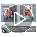 JML Korean Style Fleece Blanket King Size 87x94 with Black Flower Pattern