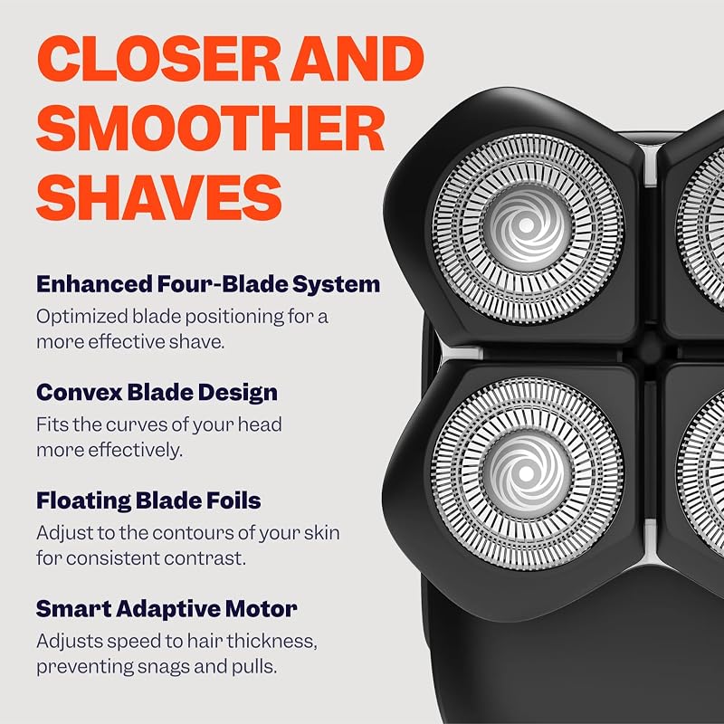 FlexSeries Pro Head & Body Electric Shaver for Men - IPX7 Wet Dry, 5-Attachment Kit