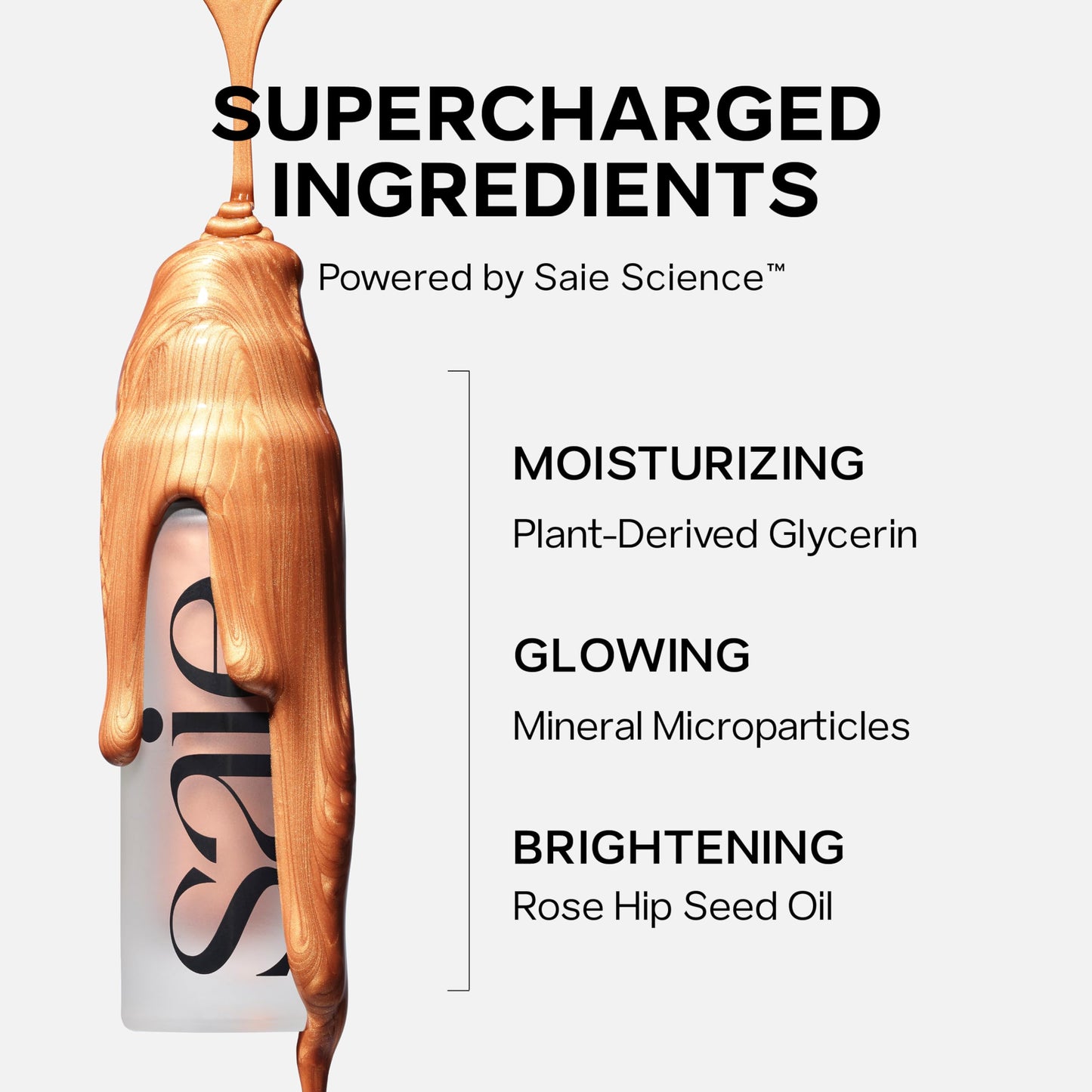 Saie Mini Glowy Super Gel Lightweight Illuminator - Luminizer + Makeup Primer for Glowing Skin - Enriched with Vitamin C + Hydrating Squalane Oil - Starglow (0.5 oz)