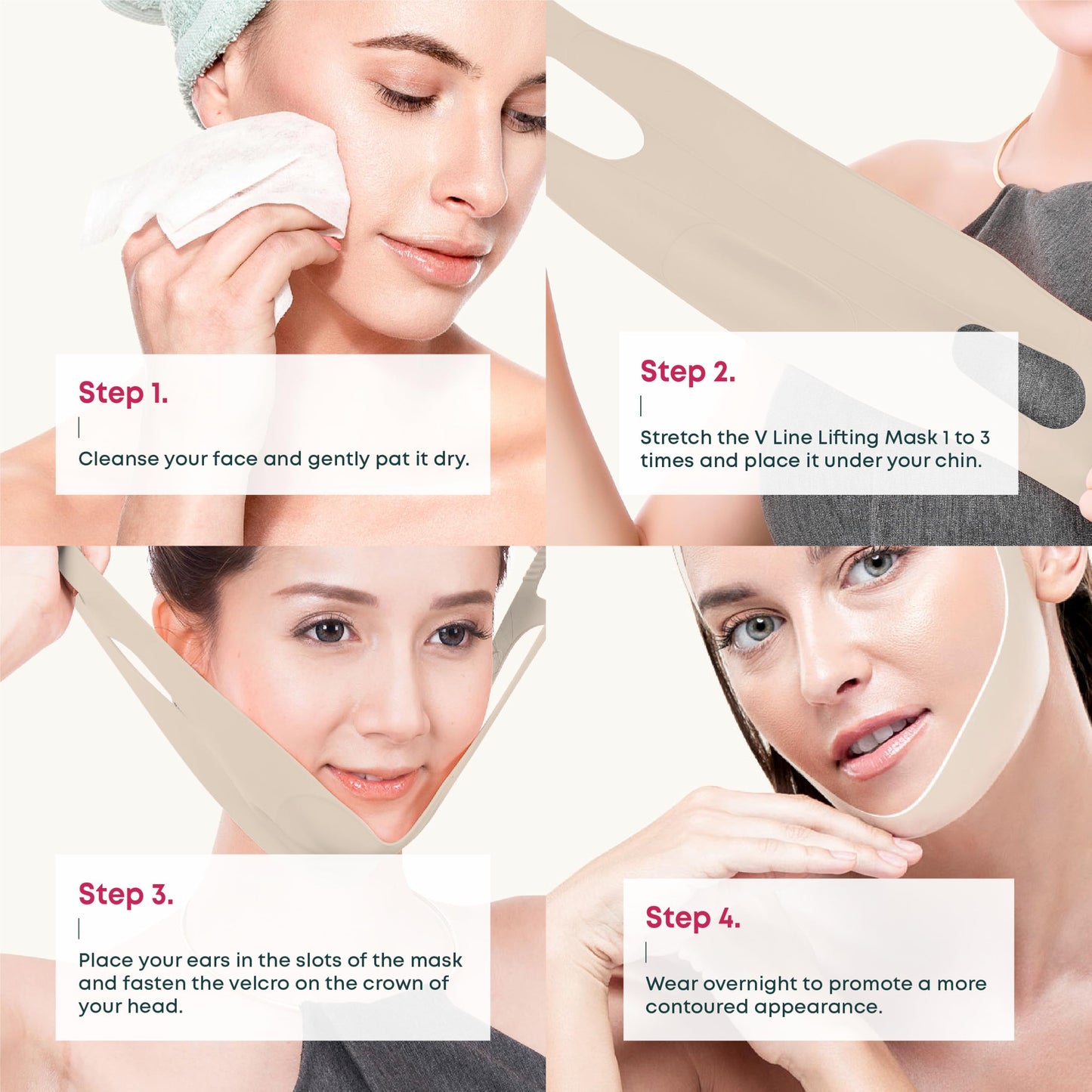 V Line Lifting Mask Double Chin Reducer for Face Lift & Chin Sculpting | Double Chin Eliminator for Women | Face Strap for Sleeping & Jaw Shaper | Tightening Band for Neck & Cheek | Vline Mask Jawline