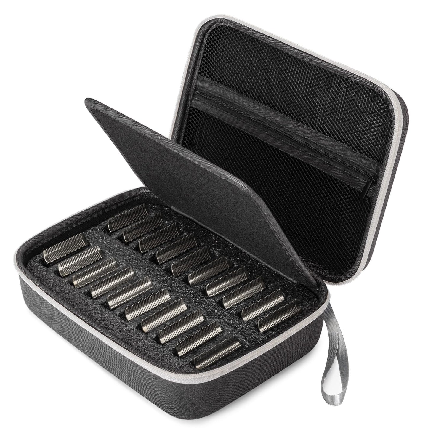 Noverlife Hair Clipper Guard Blades Holder Case, Barber Guard Storage Bag for 20 Metal Blades Hard Storage Travel Case