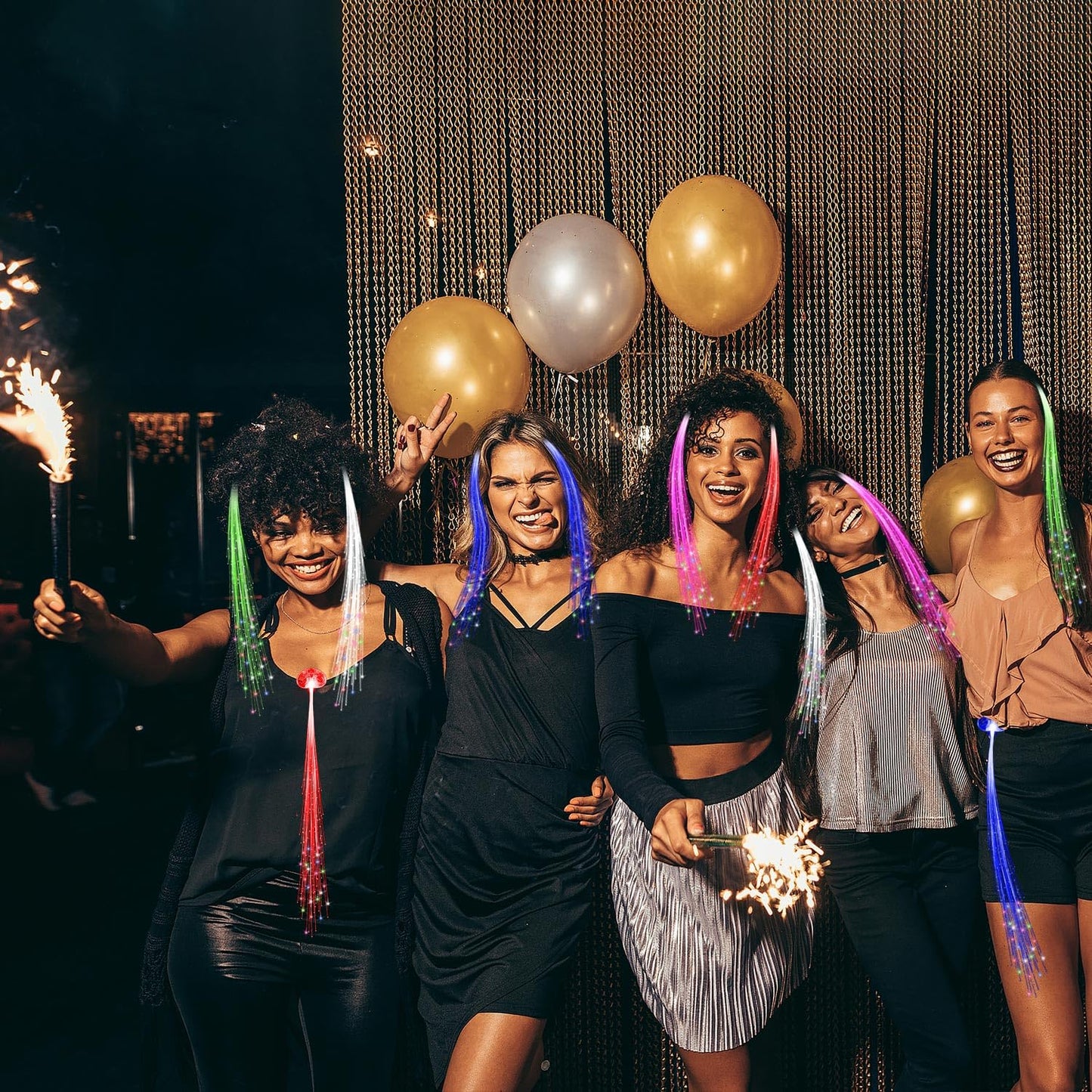 30 Pack LED Lights Hair Light-Up Fiber Optic LED Hair Barrettes Extensions Light Flashing Fiber Optic Hair Braid Barrettes Hair Clips for Party Favors Festival Party Bar Concert