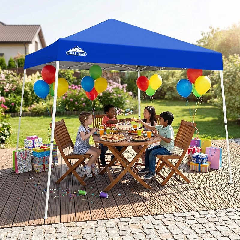 Eagle Peak 10x10 Slant Leg Pop Up Canopy Tent - Blue (Variation: Blue+10x10)