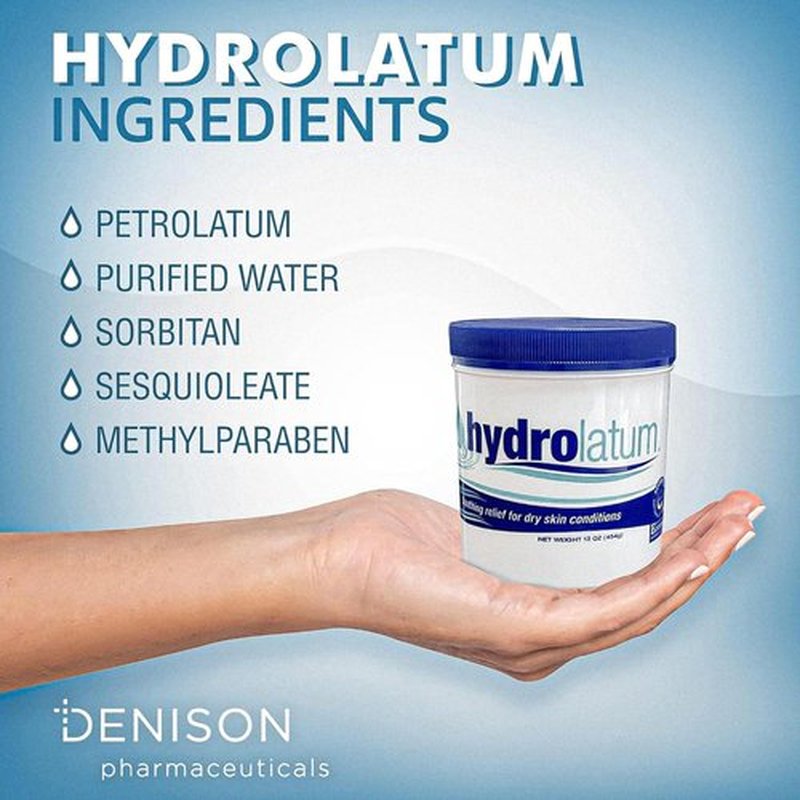 Hydrolatum 12oz Moisturizing Cream Tub: Daily hydration for extremely dry skin. Gentle relief for both children and adult without leaving an oily residue. Non-greasy formula and soothing cream on hand