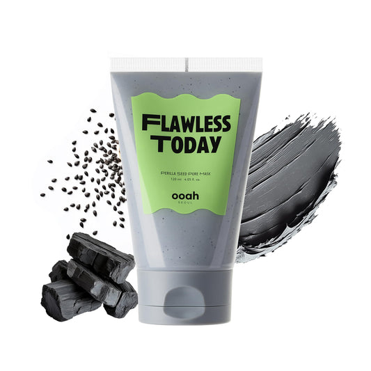 ooah seoul FLAWLESS TODAY Pore Refining Face Mask | Korean Skincare for Oily, Acne-Prone & Textured Skin | Charcoal & Perilla for Pore Tightening | 120ml 4.05fl.oz