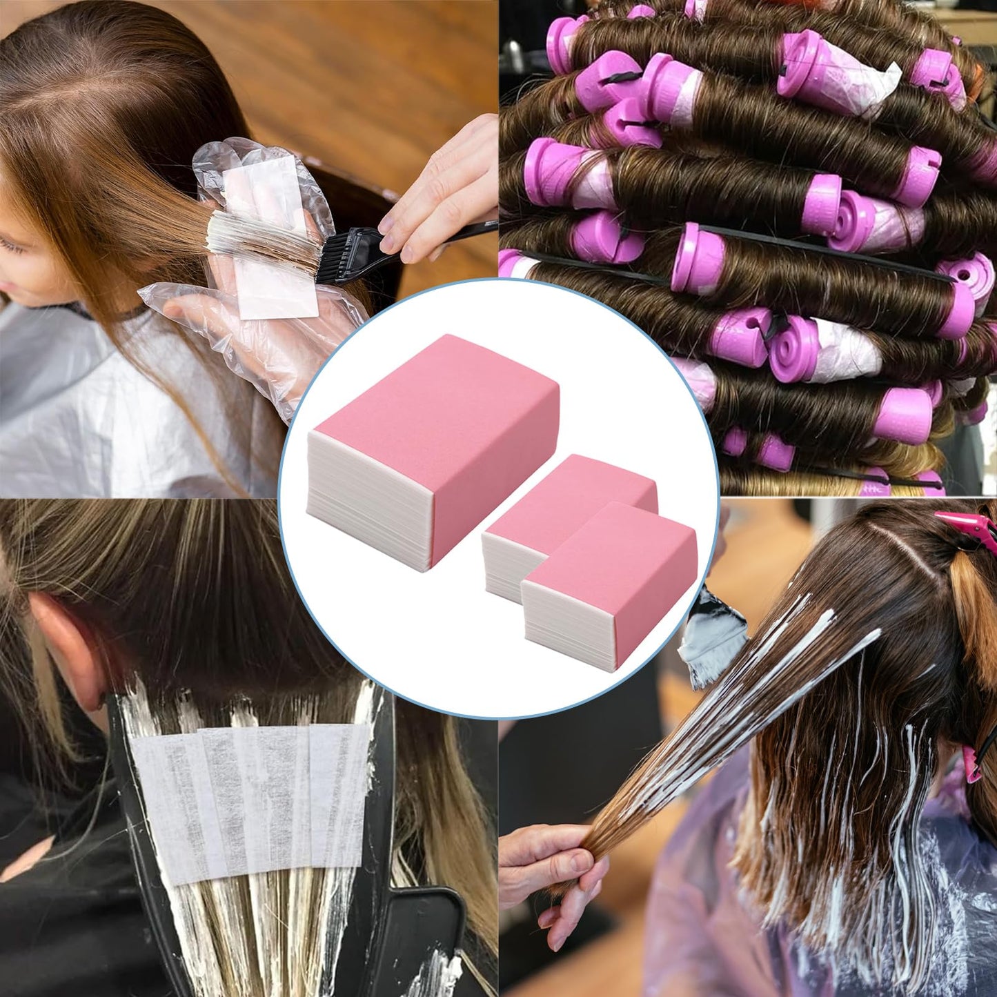 Perm Papers for Hair 300 PCS,Disposable End Papers for Hair Perm High Temp Resistant,Wrap Paper for Hairs Perfect for Cold & Hot Perms,Styling Accessories,White