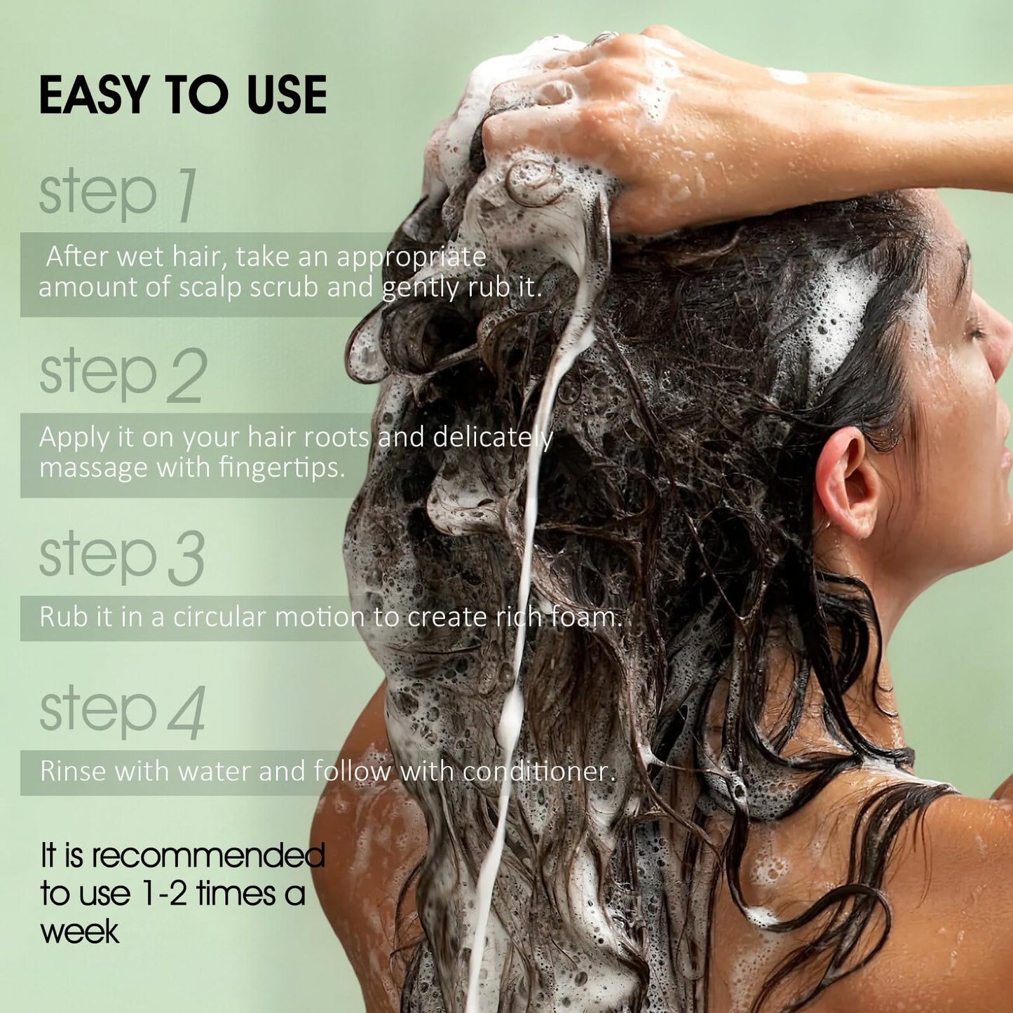 VOERUY Scalp Scrub, Tea Tree Scalp Exfoliator Scrub Shampoo, 2-in-1 Scalp Treatment with Mint Oil, Hair Treatment to Clarify and Remove Build up with Silicone Scalp Massager, 10.6oz/300g