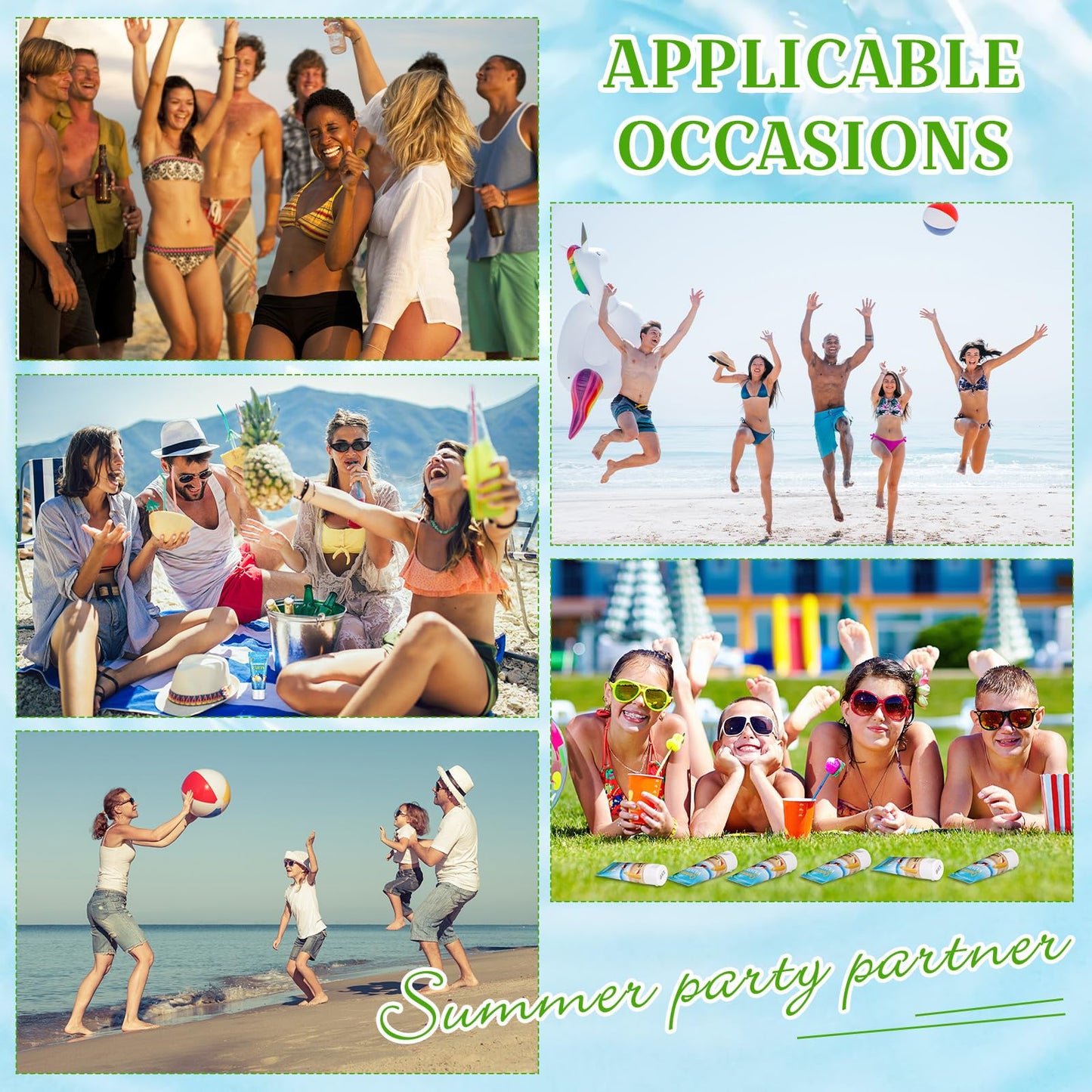 Dansib 12 Pcs Mini Aloe Vera Gel Bulk for Summer Vacation Party 1oz Travel Size Soothing Moisture Aloe Gel Bulk for Thank You Gifts Summer Party Supplies