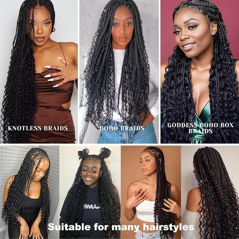Deep Wave Human Braiding Hair Bundles 18 Inch – Brazilian Virgin Curly Hair for Boho Braids