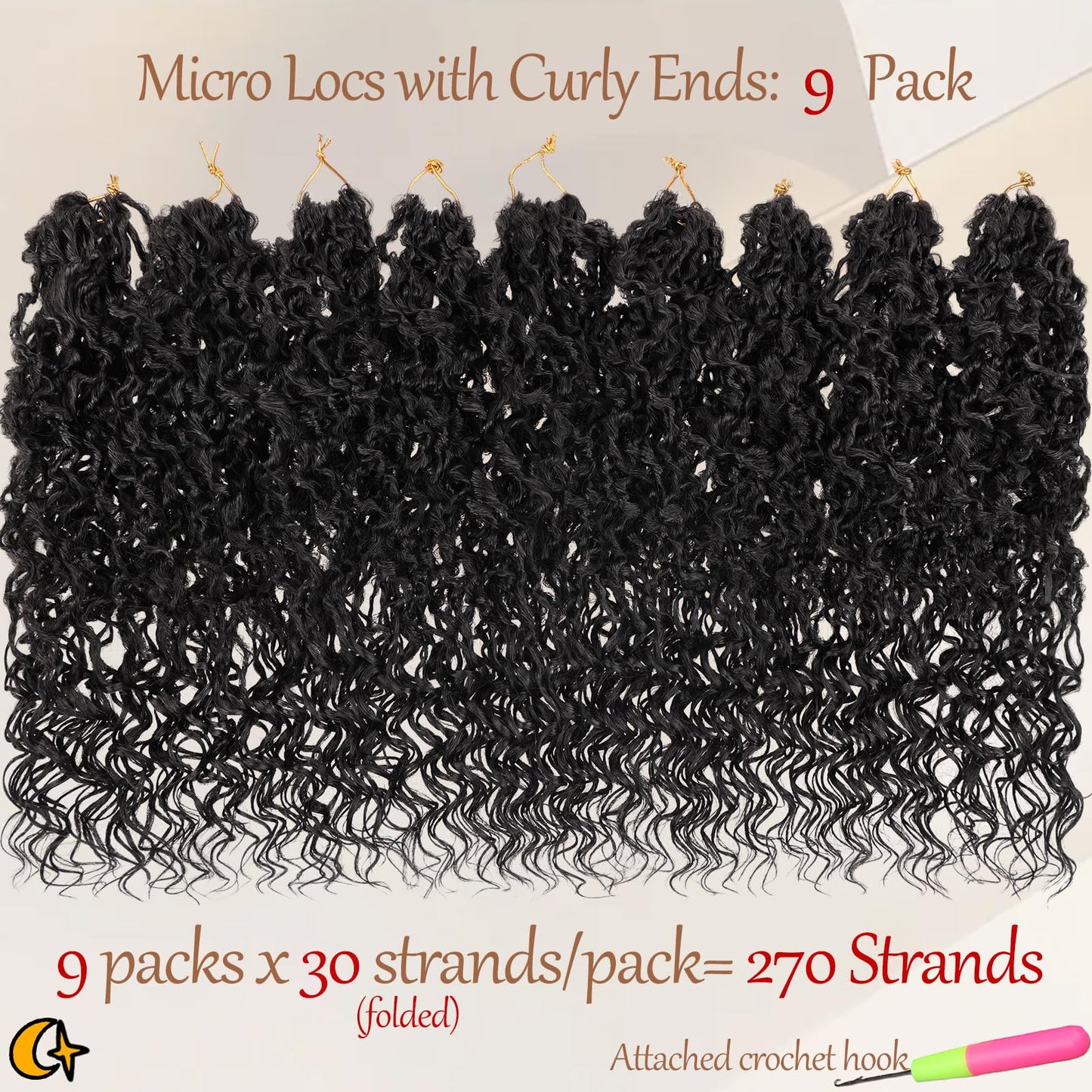 Beverlee Micro Locs Crochet Hair 12 Inch soft locs with curly ends 9 Packs Boho Soft Locs Style Mini Locs Twist Hair Synthetic micro locs extensions goddess Crochet Locs For Black Women