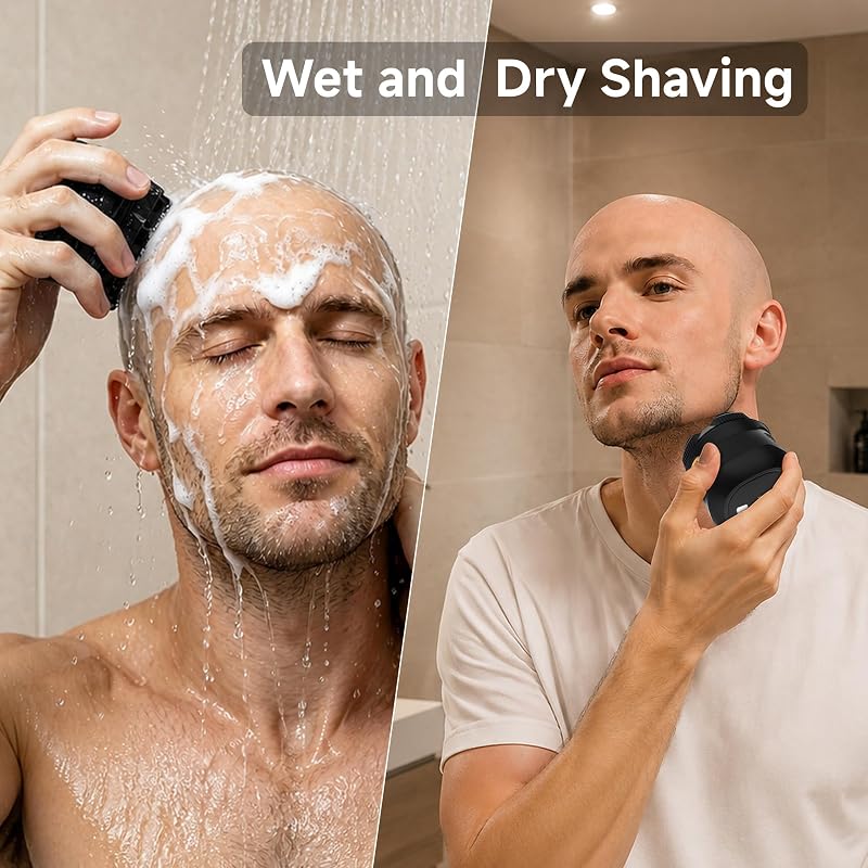 Beard & Head Shaver 6D Magnetic Cordless for Bald Men - Black Variation