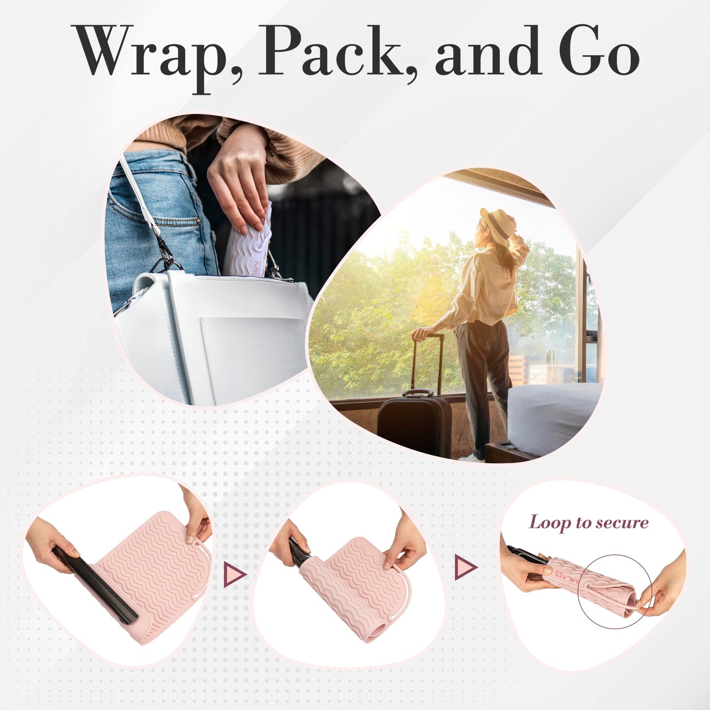 Heat Resistant Mat - Curling Iron Holder - Straightener pad - Flat Iron Holder - Silicone Mat for Hair Tools - Hot Tool Mat - Salon Tools - Hot Iron Holster - Vanity Mat - Vanity Accessories for Women