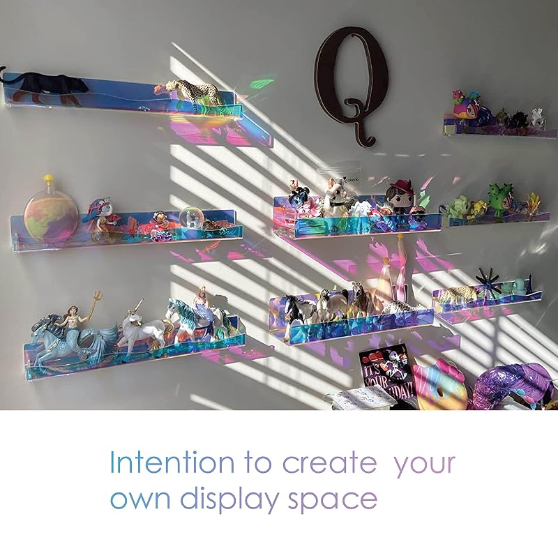 15" Iridescent Nail Polish Rack - Wall Mounted 6-Pack Acrylic Organizer (Variation: A- Iridescent)