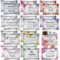 Florals Bible Verse Cosmetic Bag, 12 Styles - 9.5 x 6.7 Inches, Canvas with Zipper