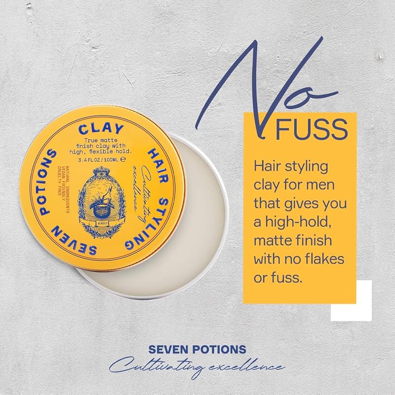 High Hold Hair Clay for Men & Women - Water Based, Matte Finish 3.4 fl oz