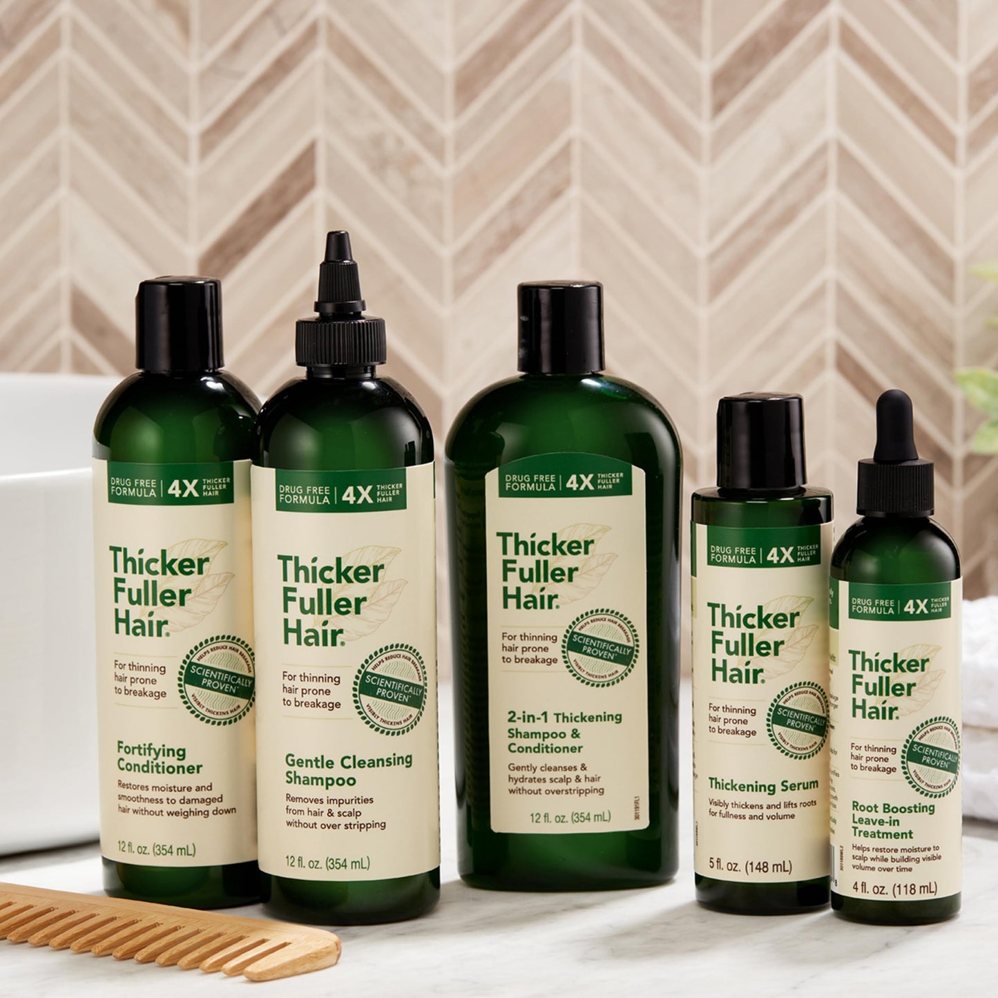 Thicker Fuller Hair 2-in-1 Thickening Shampoo and Conditioner for Men - Shampoo for Thinning Hair - Hydrating Shampoo with Aloe Leaf Juice - 12 oz.