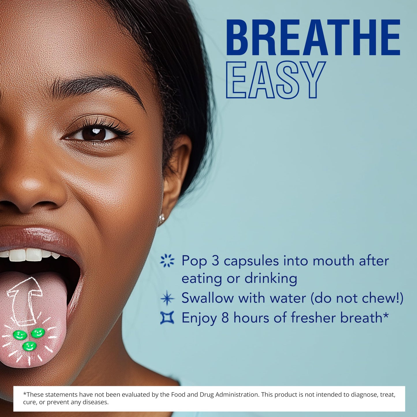 Beyond Breath Breath Freshening Capsules, Fresher Breath From Inside-Out, Even Works On Bad Breath From Garlic, Lasts Up To 8 Hours, 50 Capsules